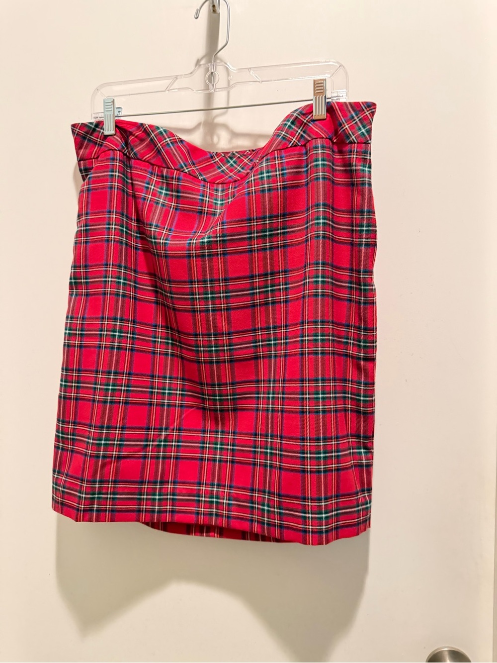 Talbots Red Plaid Pencil  Skirt